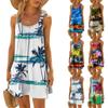 Women's Fashion Summer Beach Casual Print Sleeveless Cute Sling Dress