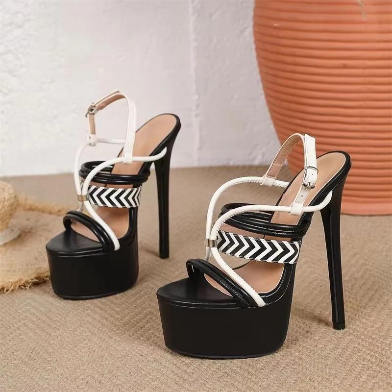 Eilyken Fashion Design Narrow Band Buckle Strap Women Sandals Sexy Stiletto Ultra High Heels Carnival NightClub Shoes