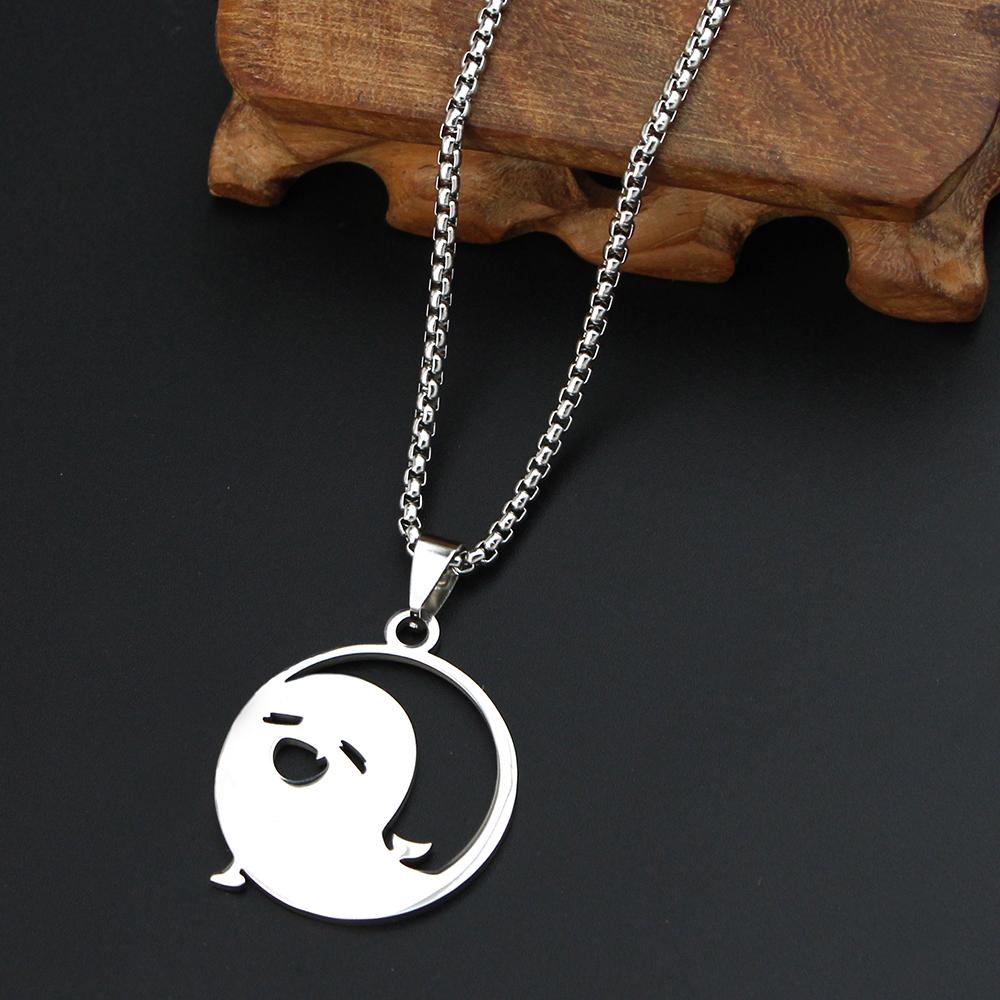 Genshin Impact кулон ожерелье подростковое милое аниме мультфильм призрак ожерелье из нержавеющей стали для мужчин женщин ювелирные аксессуары подарок