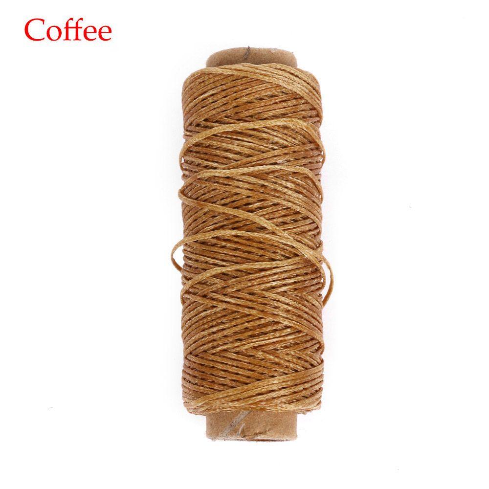 50Meters Durable Flat Hand Stitching Handicraft Leather Waxed Thread Sewing Line Cord