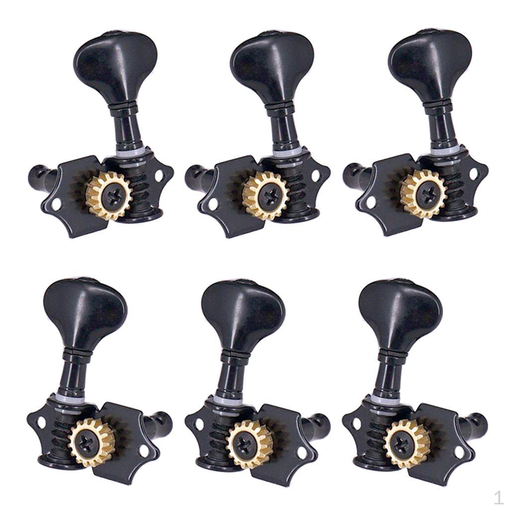 Folk Guitar String Buttons Tuning Pegs Machine Head 3 Left+3 Right