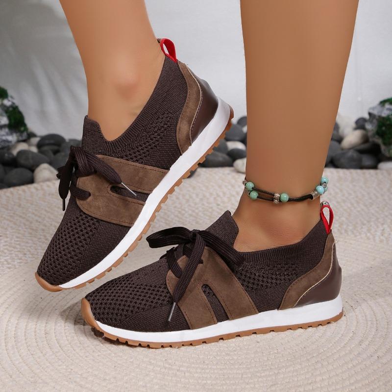 2024 Новая женская обувь Модная однотонная сетчатая дышащая женская спортивная обувь Низкая женская обувь на шнуровке из вулканизированной стали