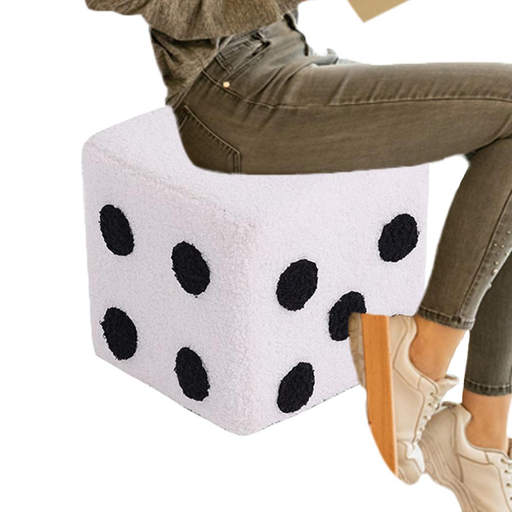 Dice Stool Chair Entrance Foot Stool For Door 7.87x7.87x7.87Inch Small Soft Chair Removable And Washable Cube Entrance Decor
