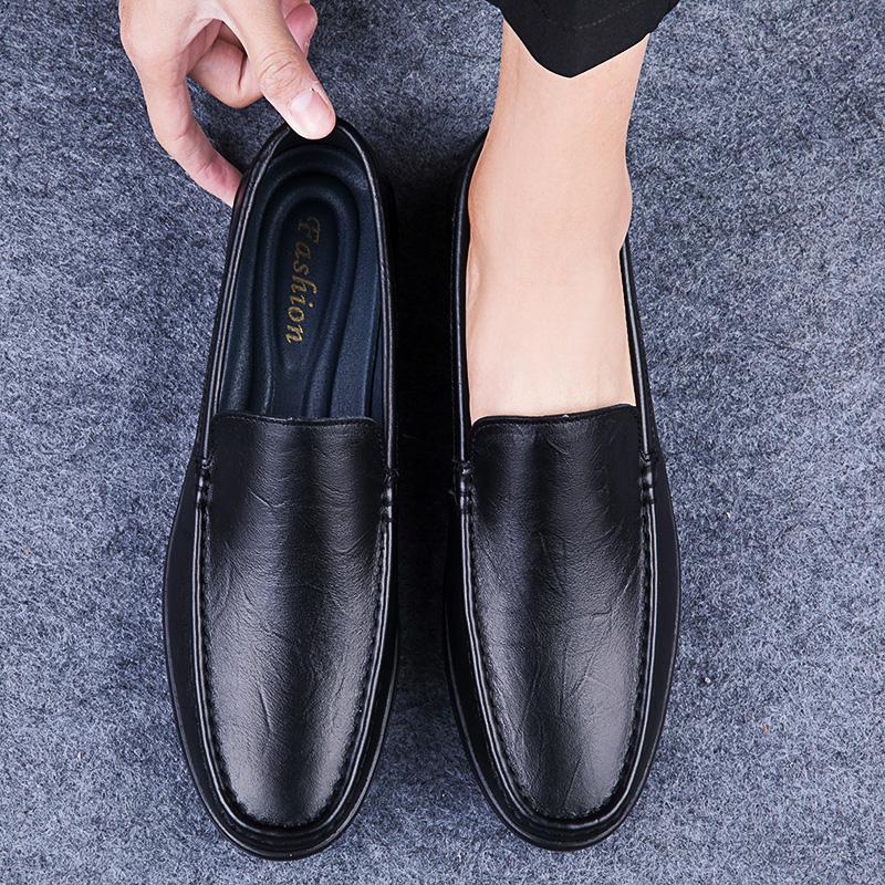 Модные классические мужские лоферы из натуральной кожи, мужская модная удобная обувь для вождения, мокасины слипоны, противоскользящая легкая повседневная обувь