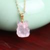 Ювелирные изделия из натуральных кристаллов, розовый кристалл аметиста, ожерелье с девятихвостой лисой, трехмерная нефритовая цепочка на ключицу