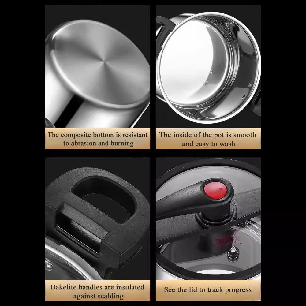 Многофункциональная бытовая скороварка, нержавеющая сталь 316L, микроскороварка с пятью слоями утолщенной стали