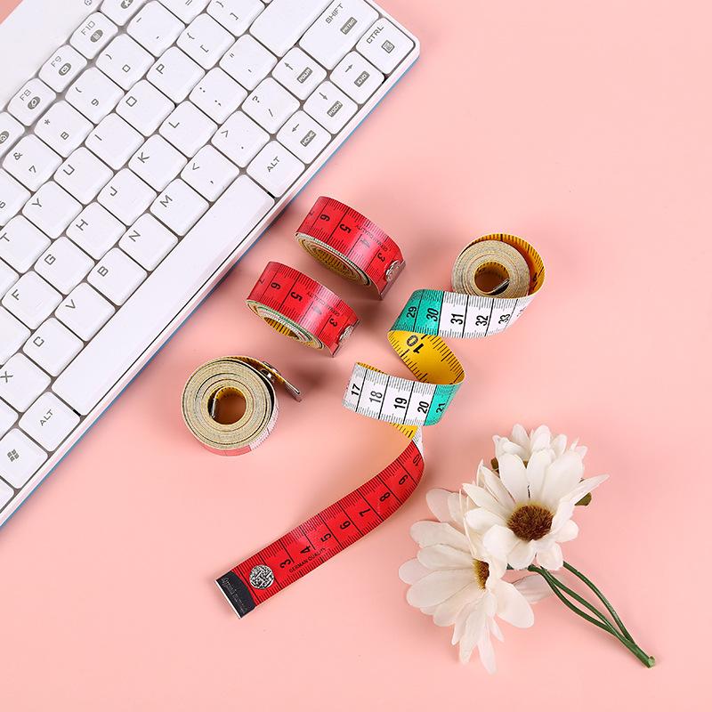 150 см Двусторонняя Дюймы/см Мягкая портновская лента с кнопками Застежки Измерительная линейка для тела в трех измерениях Инструмент для рукоделия и шитья