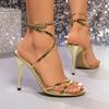 Women Sandals Round Toe Strap High-heeled Sandals Summer Fashion Sexy Pumps Trend Luxury Elegant Shoes Female Zapatos De Mujer