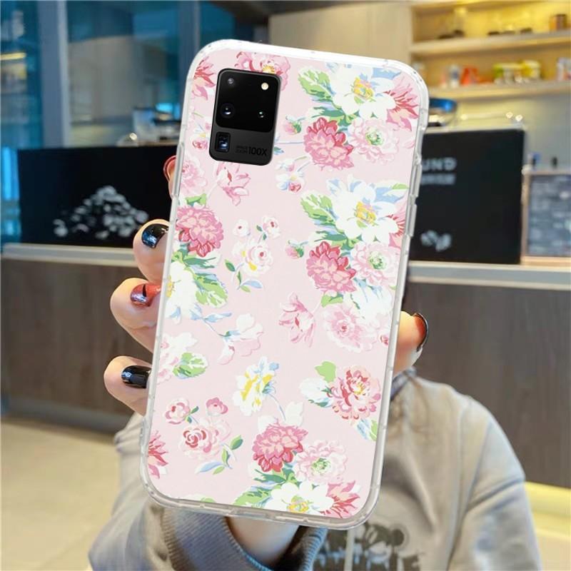 Винтажный цветочный чехол для телефона Samsung Galaxy S10 S21 S22 Plus Ultra A91 A51 A21S A12 Прозрачный чехол для телефона