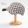 Unisex Baseball Hat Plaid Print Color Matching Long Brim Adjustable Ponytail Hole Anti-UV Sun Protection Outdoor Sport Peaked Cap