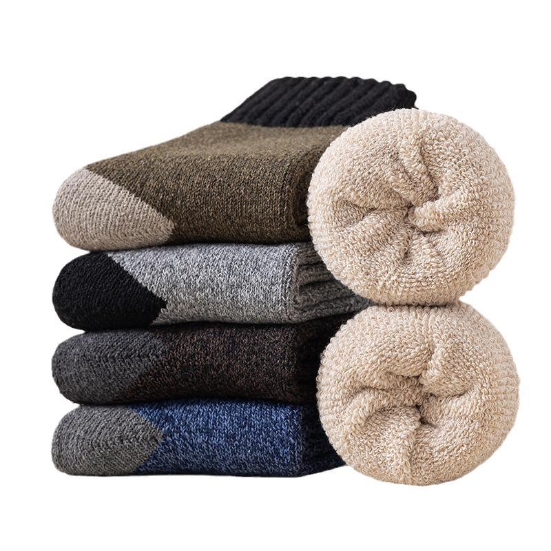 Мужские очень толстые шерстяные и кашемировые носки до середины икры - Зимние теплые, выше колена, с плюшевой подкладкой для пожилых людей