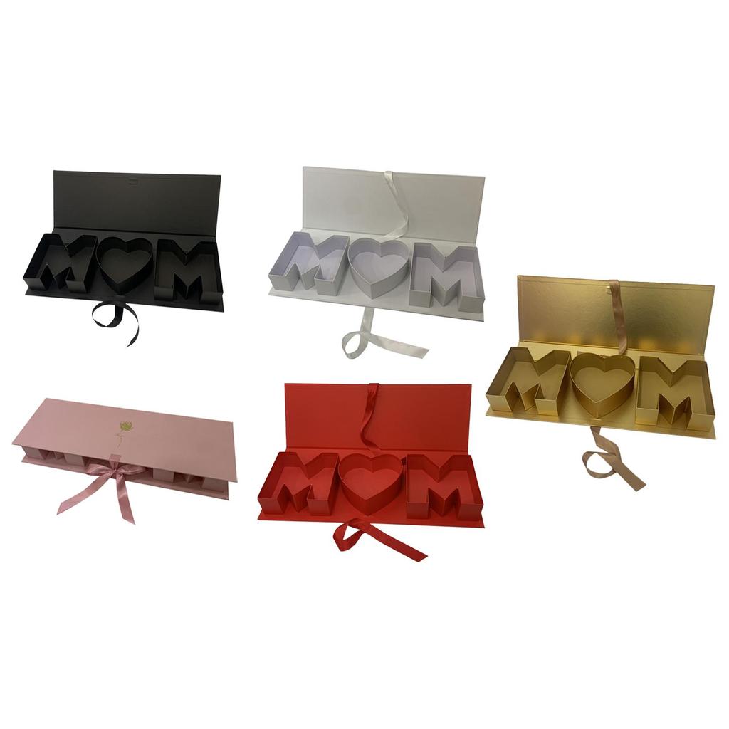 Mom Letter Shaped Empty Flower Box Mother's Day Creative Floral Packaging for Valentines Anniversary DIY Decorations Parties