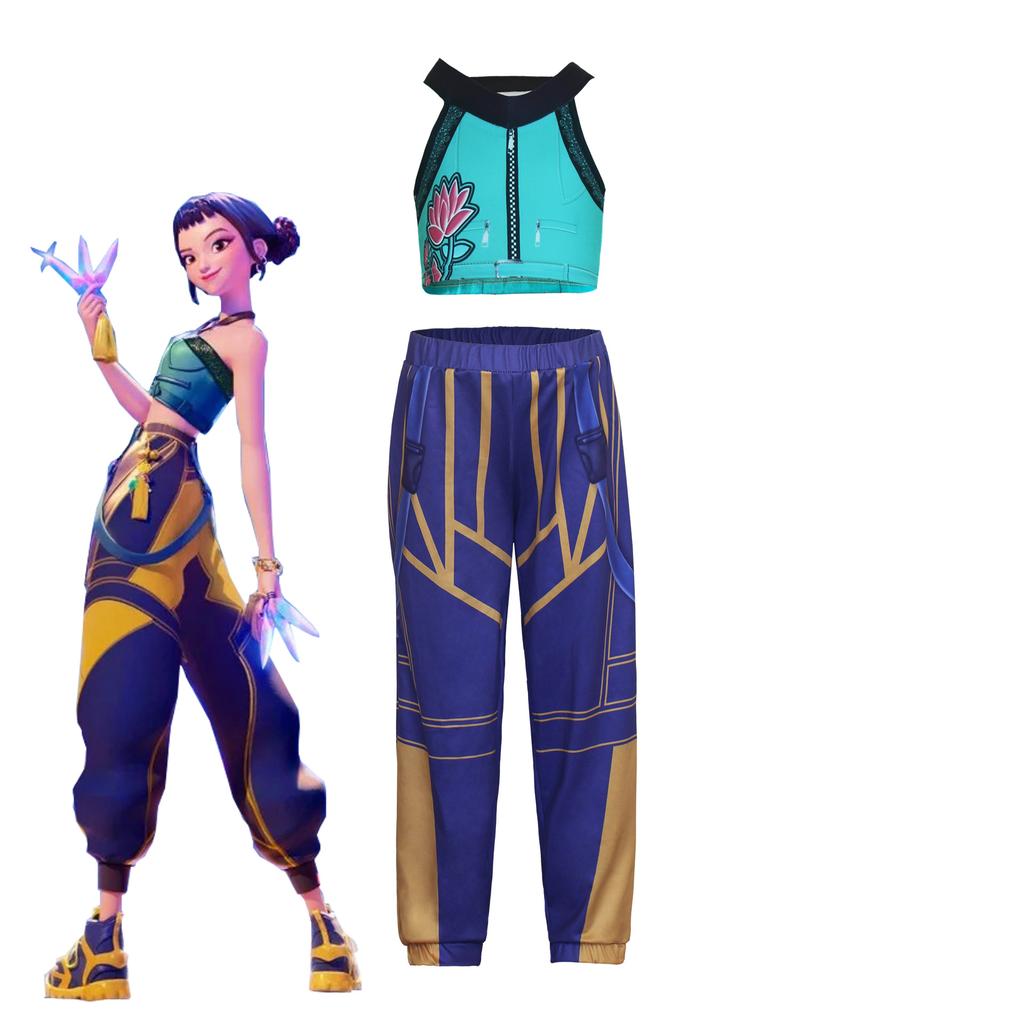 2025 Новый фильм K-Pop Мира Руми Зои Хантерс Косплей Костюм Хэллоуин Карнавал Демон Сцена 3D Принт Узор Ролевая Одежда