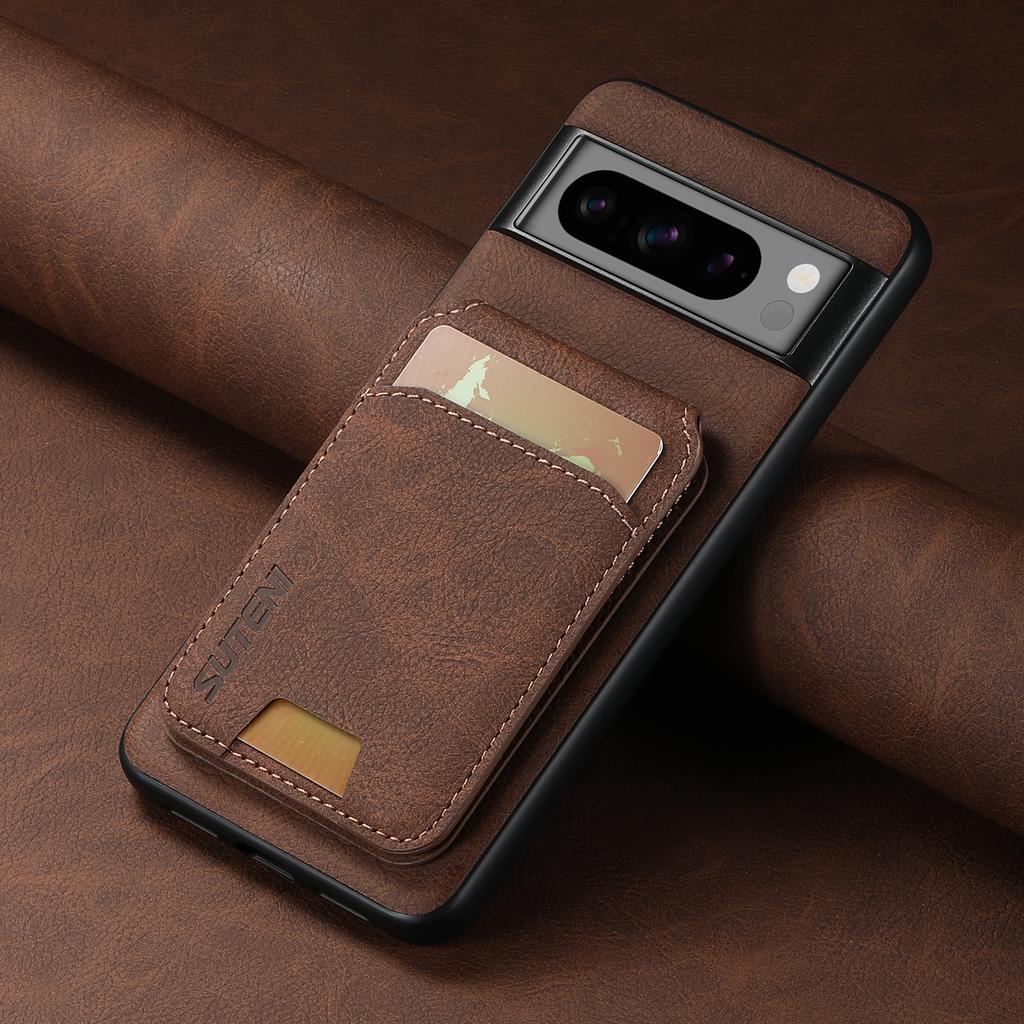 Luxury Faux Leather Stand Card Holder Phone Case Frosted Feel for Google Pixel 9XL 8Pro 7A 6
