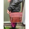Stylish Small Brown Leather Satchel, Vintage Looking Leather Messenger, 7”x9” Crossbody Purse, Distressed Leather Satchel, Fairtrade Bag