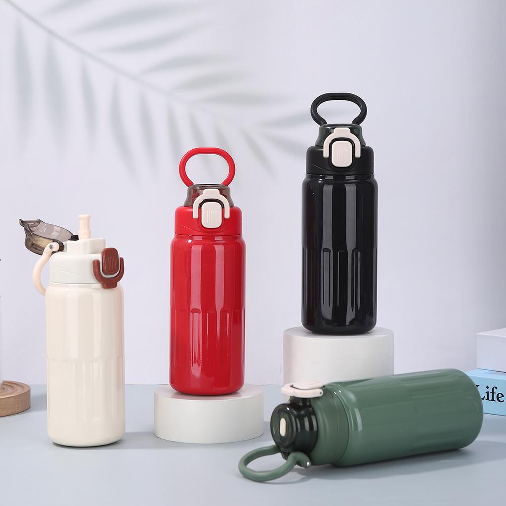 New Stainless Steel Vacuum Thermos Cup Large Capacity with Handle Portable High Appearance Level Men's and Women's Sports Kettle