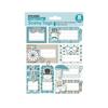 8 Gift Sticker Labels - Retro Blue - Glitter