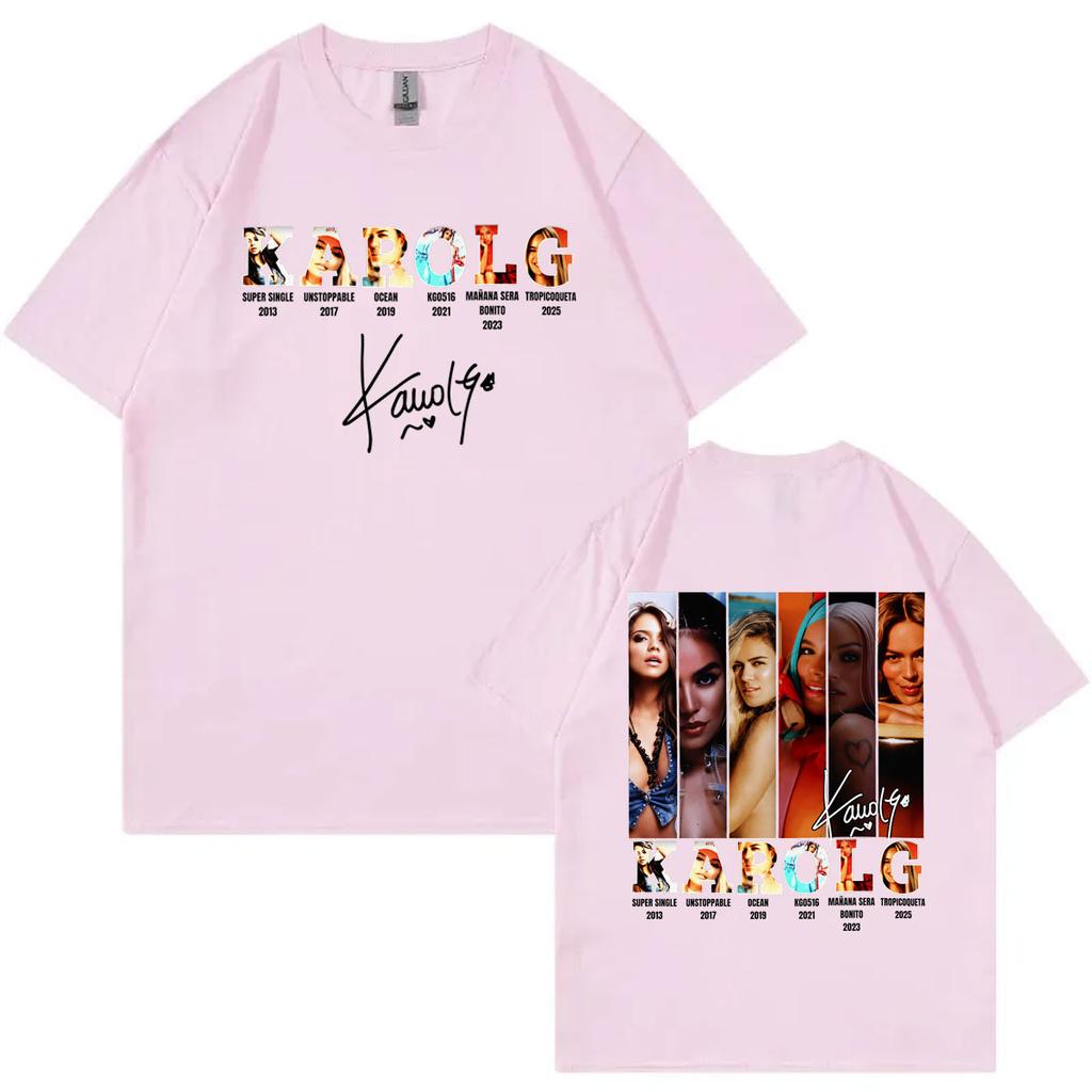 Singer Karol G Album Merch Tshirts Unisex Unisex Clothing Fashion Y2k Aesthetic Tshirt High Quality Cotton Short Sleeve T Shirts