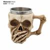 Stainless Steel Mug Halloween Beer Cup Resin 3D Goblet Mug With Skull and Bones Design Coffee Cup Halloween Gift