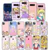 W-34 Anime Sailor Moon Soft Black Case for iPhone 11 12 13 14 15 6 7 8 X XS Pro Max XR Samsung S21 S22 S23 S24 FE Ultra S8 Plus