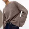 Autumn and Winter Women's Solid Color Loose Thickened Round Neck Knit Sweater Pullover Sweater