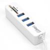 3-портовый концентратор USB 2.0 с устройством быстрого чтения SD и TF, многофункциональный разветвитель USB на 3 2 USB-кабеля, адаптер для ПК с возможностью горячей замены и горячей заменой