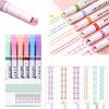 6Pcs Border Marker Pen Set Graphic Highlighters Curve Border Pens Journal Planner Scrapbook Art School Supplies