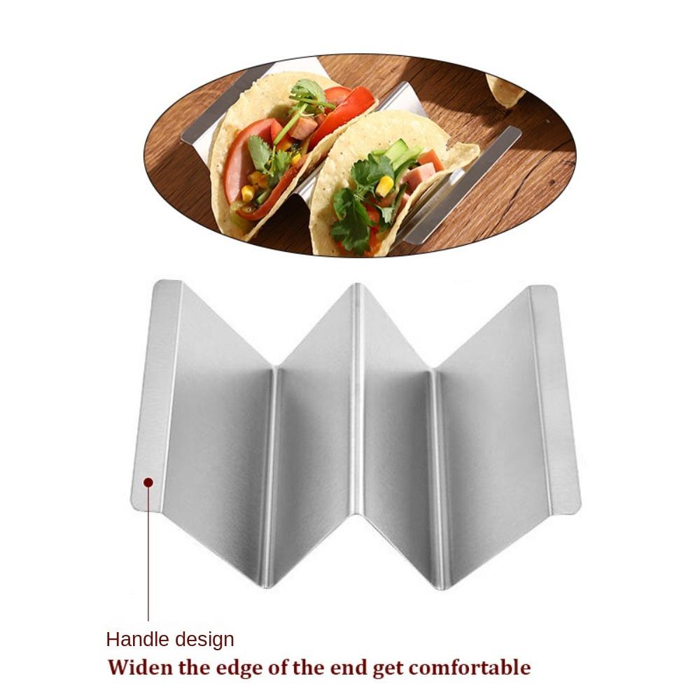 Stainless Steel Taco Holder 2/3 Grids Taco Shell Stand Portable Taco Plate Kitchen