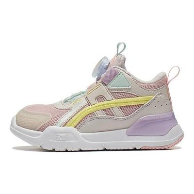 Li Ning удобные универсальные прочные детские кроссовки среднего размера детские кроссовки розовые белые YKNT122-2