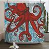 Octopus Seas Shower Curtains Bath Curtain 180*180cm Waterproof Bathroom Home Decor Washable Fabric Bathroom Screen With 12 Hooks