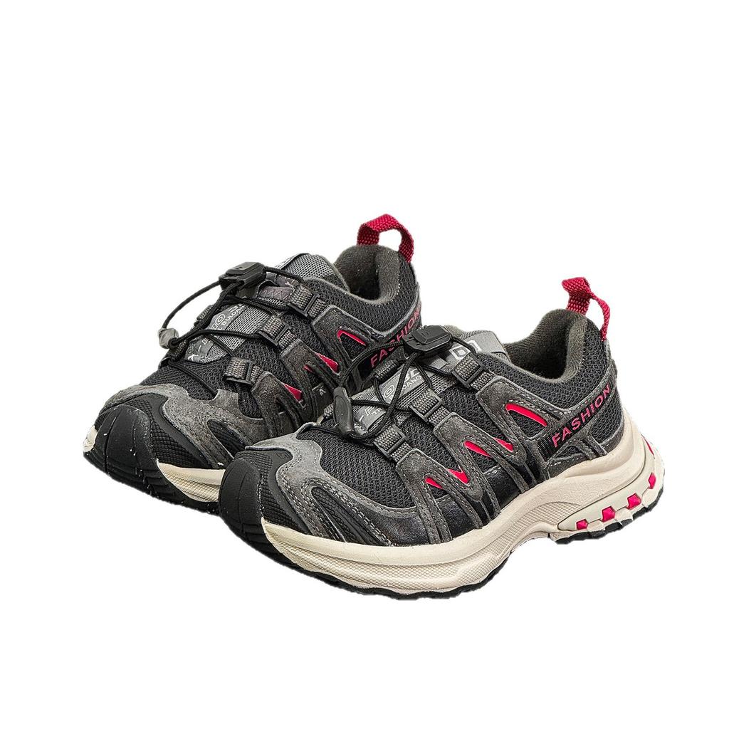 2025 зима новые детские спортивные туфли две хлопковые туфли ретро шнурок сетка бархат мужские и женские спортивные туфли