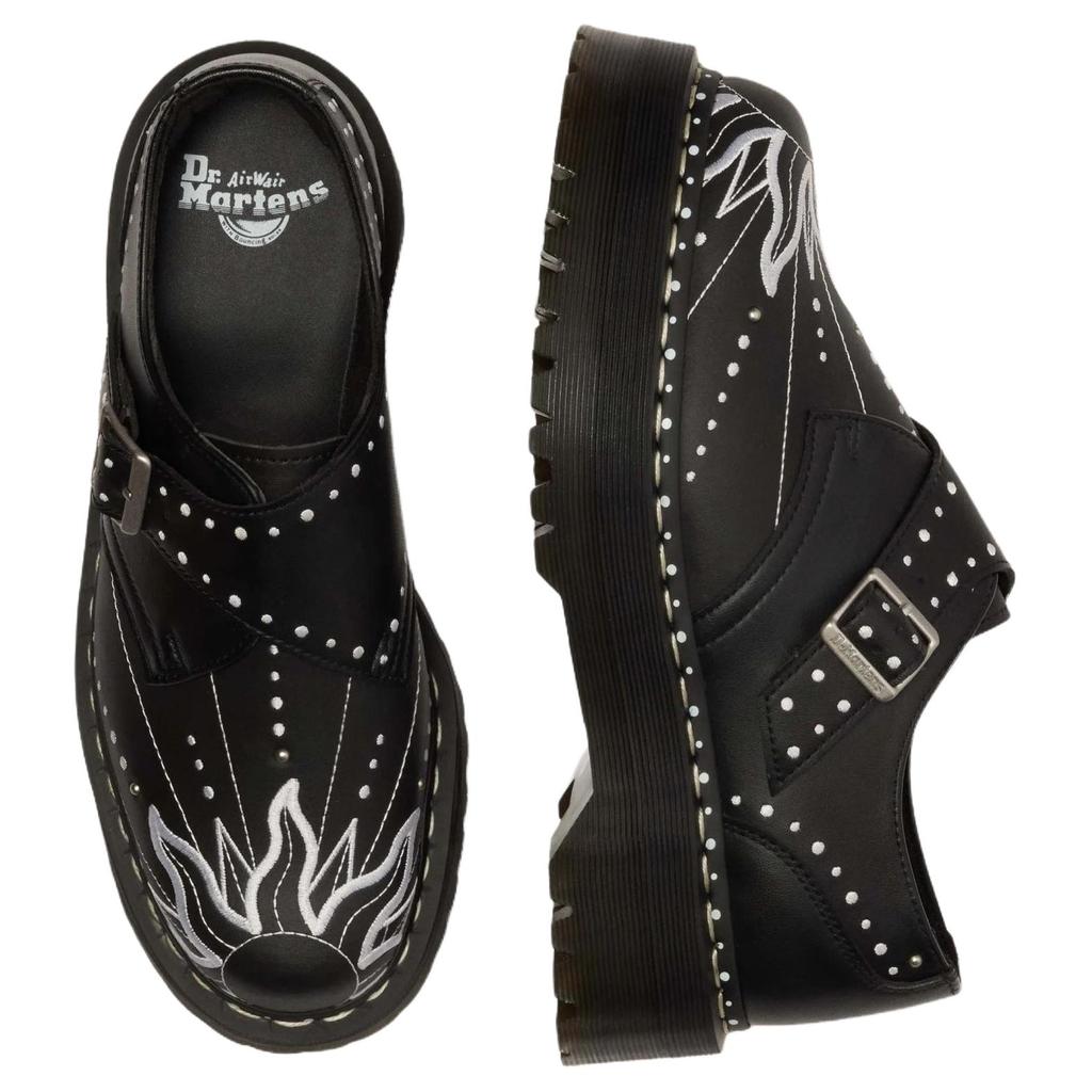 Доктор. Dr. Martens Monk Quad Solar Flare Кожаные Повседневные Ботинки Унисекс Черные 41811001