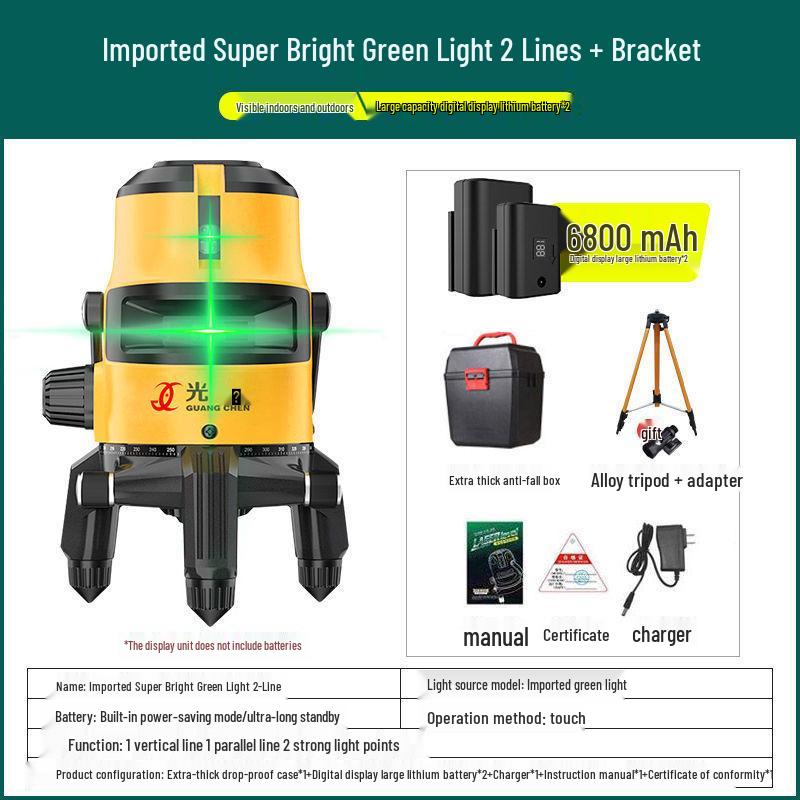 Высокоточный лазерный уровень с зеленым и синим светом, инфракрасный - 2, 3 или 5 линий, яркий свет для улицы, автоматическое выравнивание