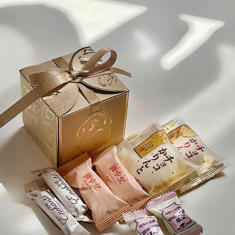 Элегантная французская коробка-бонбоньерка «Тюльпан» - Роскошная коробка для конфет с золотым тиснением для помолвок