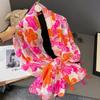 Spain Winter Thick Viscose Scarves Women Ombre Petal Floral Shawls And Wraps Pashmina Stole Bufandas Muslim Sjaal 180*90Cm