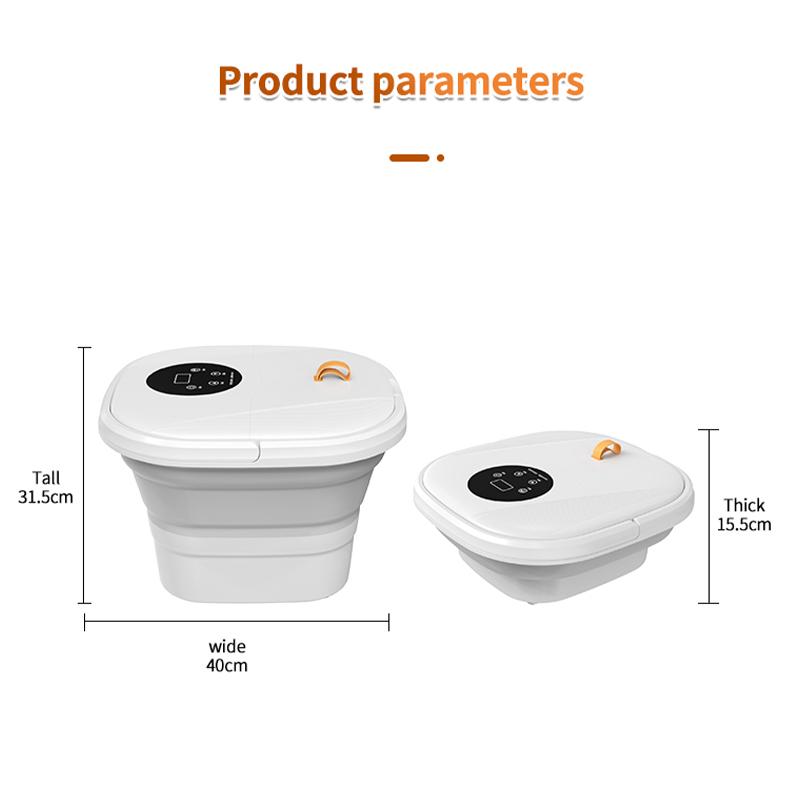 Складная автоматическая гидромассажная ванна для ног с тепловой вибрацией, ванна для ног с красным светом и массажными роликами для расслабления и снятия стресса