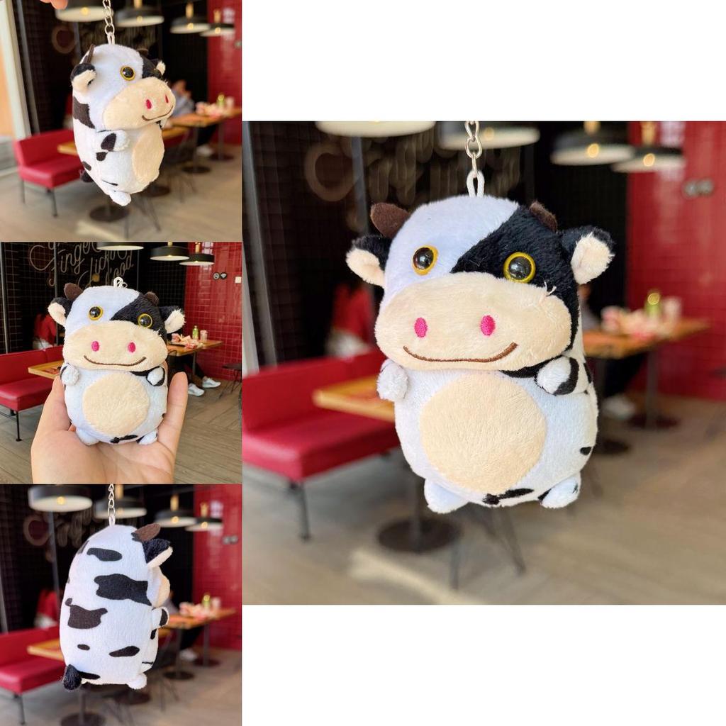 Plush Cow Keychain Cute Animal Pendant For Bags And Gift Giving