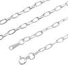Sears Long Azuki Chain Necklace, Silver 925, 3.2mm Wide, 50cm