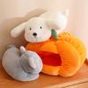Lovely Cat Plush Toy Stuffed Soft Dog Doll Comfortable Sleeping House Pumpkin Nest Pet Halloween Decoration Children Gift