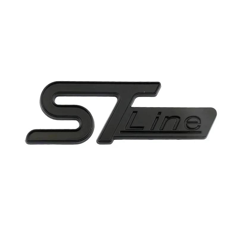 TQ012For FORD ST LINE Logo Front Grill Emblem Badge Car Rear Trunk Sticker Decals Focus Kuga Fiesta Mondeo ESCAPE Ecoboost