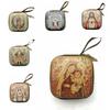 7x7cm Jewelry Box Virgin Mary Christian Gift Portable Prayer Rosary Storage Bag  Devotees