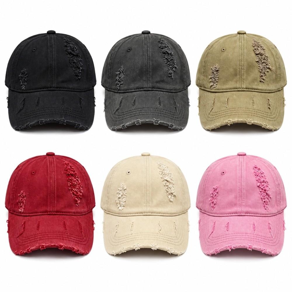 Breathable Fabric Peaked Caps Broken Style Design Sunshade Caps Fashion Baseball Hats