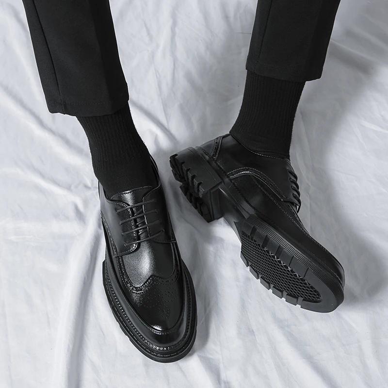 Мужские кожаные туфли для улицы, модные, черные, свадебные, для невесты, для торжественного вечернего платья, итальянские мужские туфли, повседневные, мягкие, мужские туфли