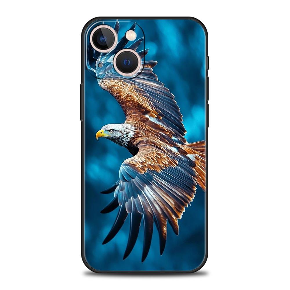 Чехол для телефона с орлом для iPhone 17 16 15 Pro Max 11 12 13 14 7 8 Plus SE 2020 X XR XS Мягкий черный