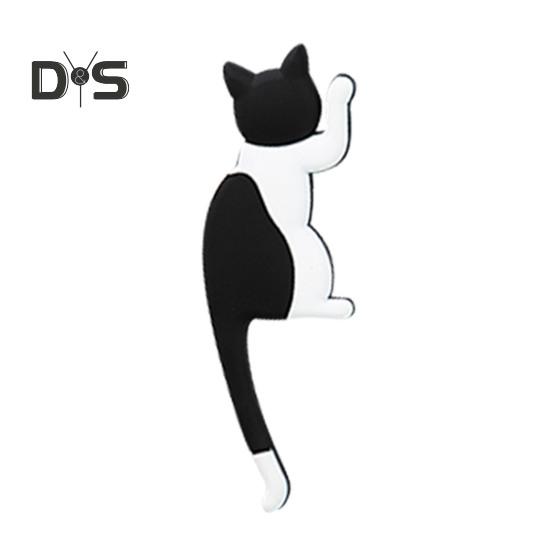 Наклейка на холодильник с крючком, высокая прочность, 3D, реалистичный дизайн с изображением мультяшного кота, декоративная наклейка на холодильник, аксессуар для холодильника