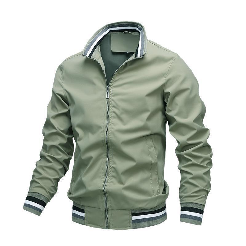 Autumn Men's Casual Solid Color Jacket Set