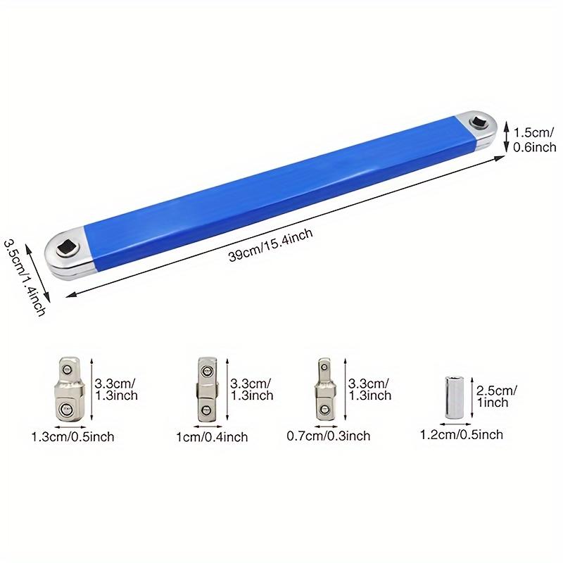 Набор удлинительных ключей для узких мест, с адаптерами для квадратного привода 1/2", 1/4" и 3/8", универсальный удлинительный ключ для небольших помещений