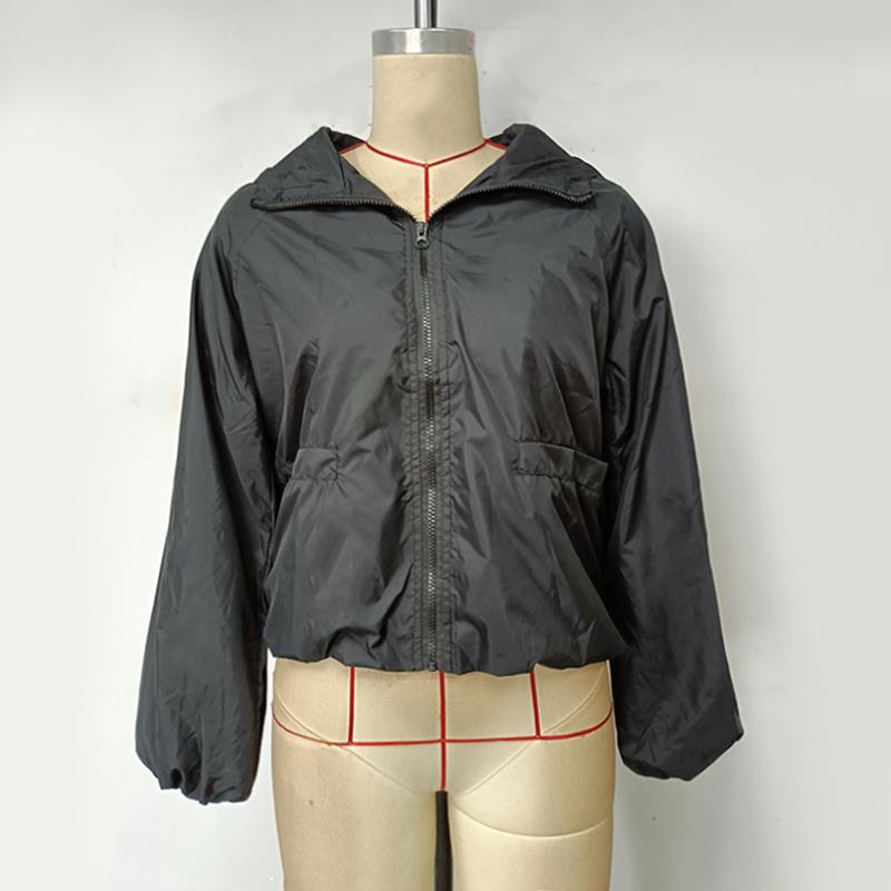 Женская дышащая солнцезащитная одежда, однотонная, с капюшоном, свободная, с длинным рукавом, на молнии, тонкая куртка