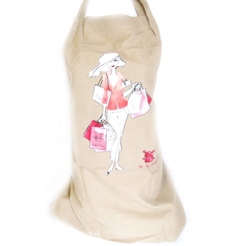 Les Trésors De Lily [M5765] - Дизайнерский фартук «La Parisienne au Moulin Rouge» серо-бежевый