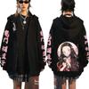 Hot Anime Demon Slayer Kimetsu No Yaiba Funny Kamado Nezuko Zipper Hoodies Coats Print Fashion Women Casual Jacket Sweatshirt